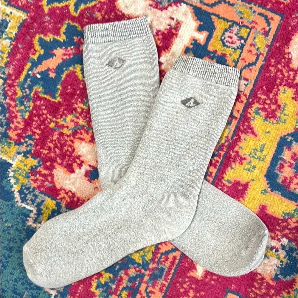 Sperry grey crew socks thick and warm